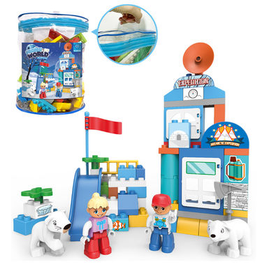 North and South poles are compatible with Lego large particle building block toys, puzzle building block toys (64CS)
