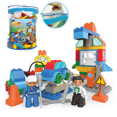 The garage is compatible with Lego granule building block toys and educational building block toys (59CS)