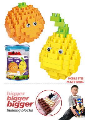 Orange + pear big particle building block toy puzzle building block toy (154PCS)