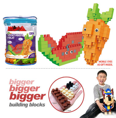 Watermelon + radish large particle building block toys educational building block toys (158PCS)