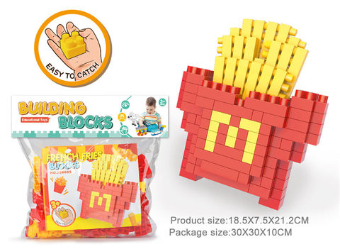 French fries, large particle building blocks, educational building blocks toys (155PCS)