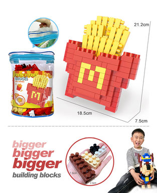 French fries large particle building block toys educational building block toys (155PCS)