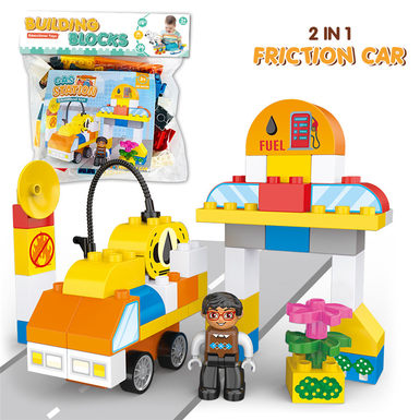 Gas Station (Inertia Car) Compatible Lego Building Toys Educational Building Toys (49PCS)