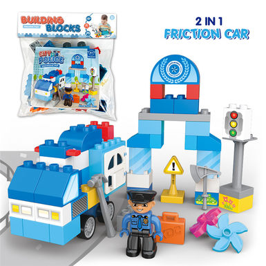 Police (Inertia Car) Compatible Lego Building Toys Educational Building Toys (52PCS)