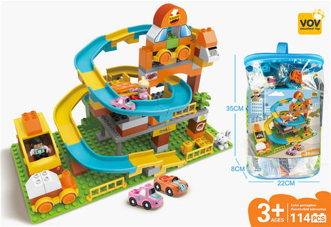 Urban track compatible Lego large particle building block toys educational building block toys (114PCS)