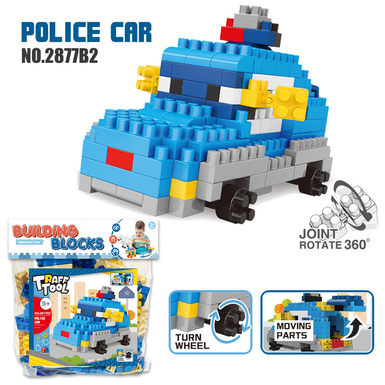 Police car large particle building blocks toys, educational building blocks toys (174PCS)