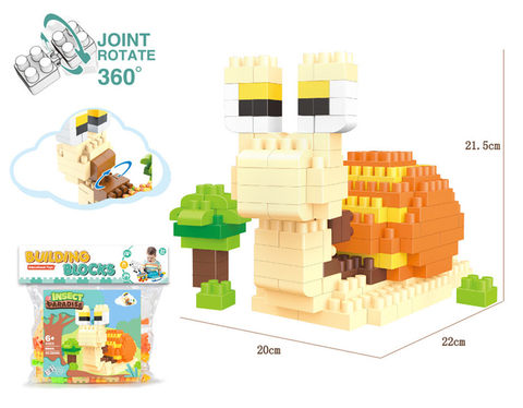 Insect series snail large particle building block toys educational building block toys (158PCS)