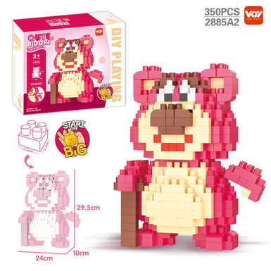DIY strawberry bear Yizhi big particle building block toy (350PCS)