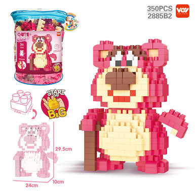 DIY strawberry bear Yizhi big particle building block toy (350PCS)
