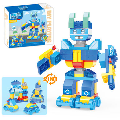 Creative and changeable police robot-rotatable arms (77PCS)