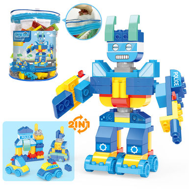 Creative and changeable police robot-rotatable arms (77PCS)