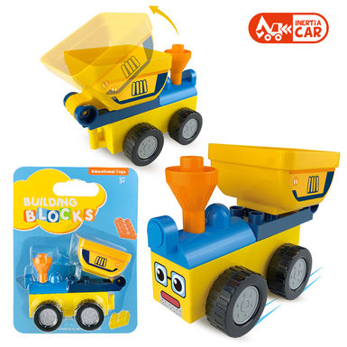 Inertia bulldozer is compatible with Lego large particle building block toys, educational building block toys