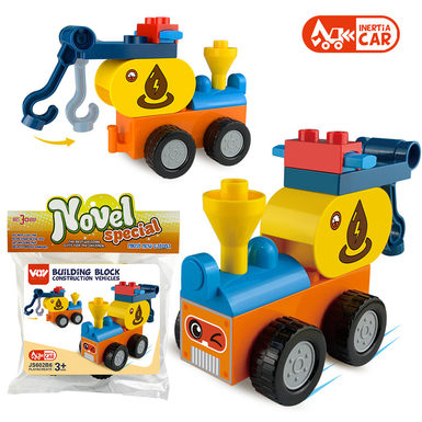 Inertial oil tanker is compatible with Lego large particle building blocks toys, educational building blocks toys