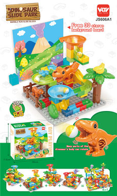 Puzzle assembling dinosaur Tyrannosaurus rex slide building block toy (60PCS)