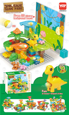 Puzzle assembling dinosaur dragon slide building block toy (60PCS)