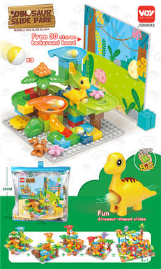 Puzzle assembling dinosaur dragon slide building block toy (60PCS)