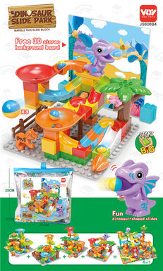 Puzzle assembling dinosaur raptor slide building block toy (60PCS)