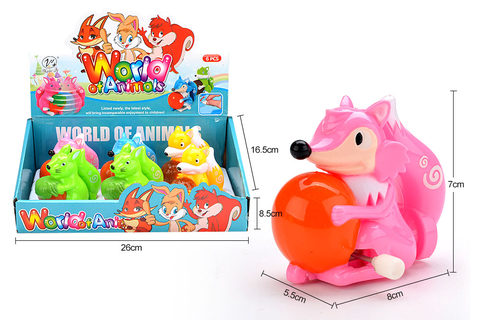 Winding, rotating fox winding toy