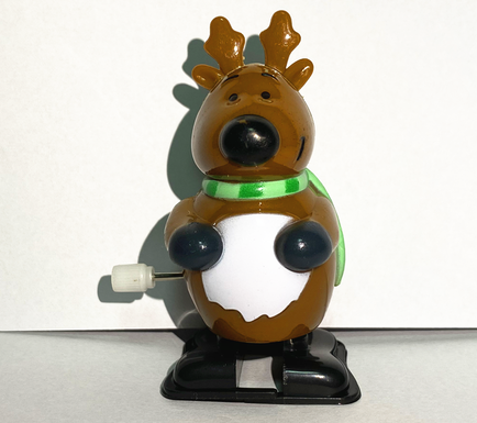 Wrapped green scarf deer chained toy
