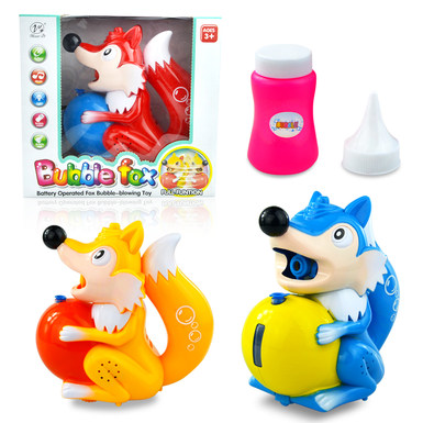 Electric rotating bubble fox electric toy (red, yellow, blue)