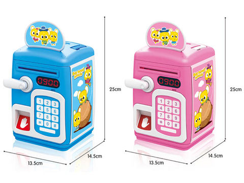Big-headed mouse electric fingerprint sensing piggy bank (two-color mixed)