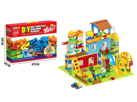 310 pellet villa amusement park building blocks +4 pieces of 16 *16 floor board