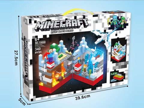 My World-Ice and Snow Cave scene with Lighting Building blocks set (340 PCS)