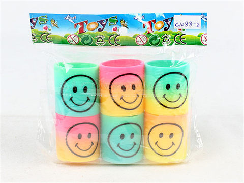 6 smiling faces, round rainbow circles, educational toys, novelty toys.