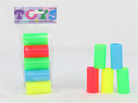 5 solid color round rainbow circle educational toys