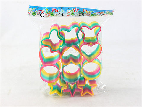 12 special-shaped gold powder rainbow rings educational toys novelty toys