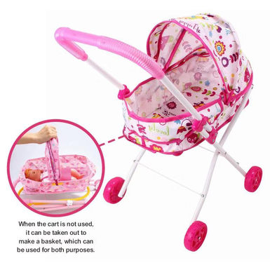 Two-in-one baby sunshade trolley + hand basket