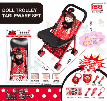 Baby table trolley + doll IC