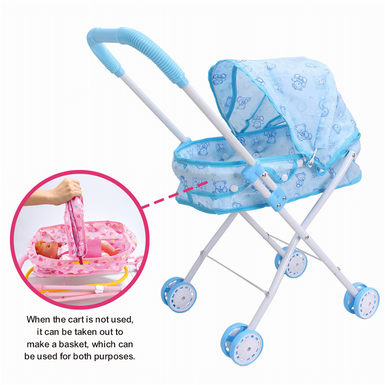 Two-in-one stroller + hand basket (iron)