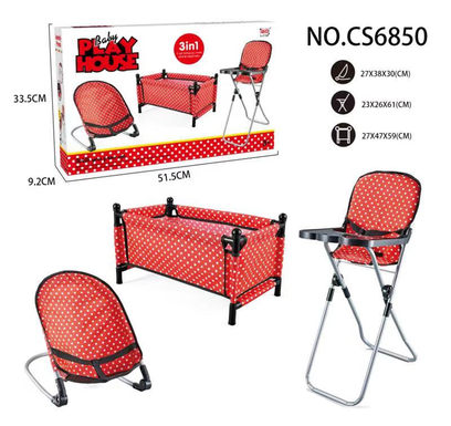 Combine three-piece sets (bed, dining chair, rocking chair)