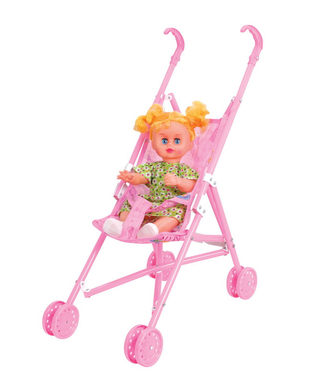 Stroller + 14 dolls (plastic)