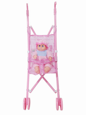 Stroller + 12 dolls (plastic)