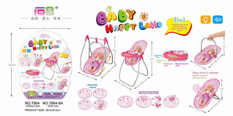 4-in-1 iron baby swing, dining chair, lighting, music (excluding electricity) with 14 vocal dolls