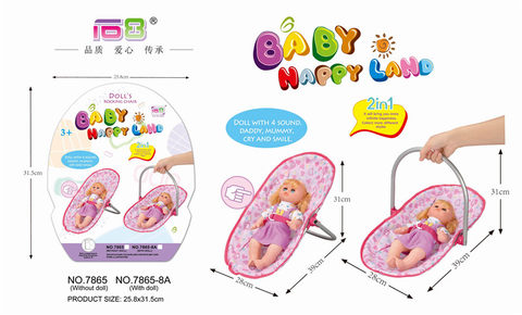 2-in-1 iron baby basket with 14 vocal dolls
