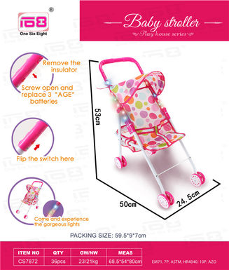 Colored light armrest baby iron reclining trolley