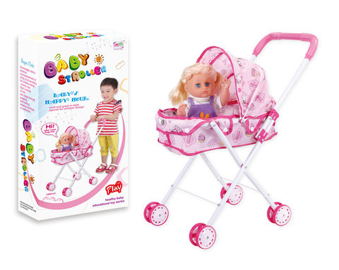 Baby sunshade trolley +14-inch doll