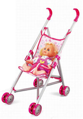 Baby stroller (iron)+14 dolls