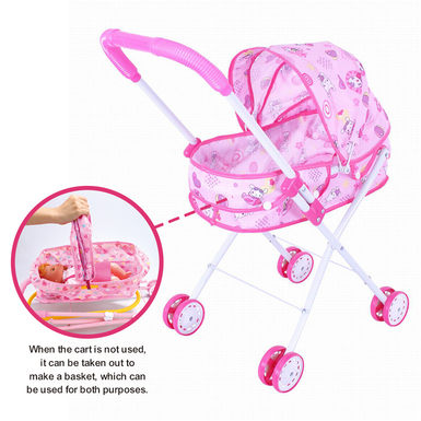 Two-in-one stroller + hand basket (iron)