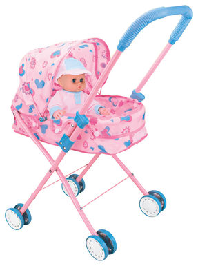 14 doll + baby sunshade trolley (iron)
