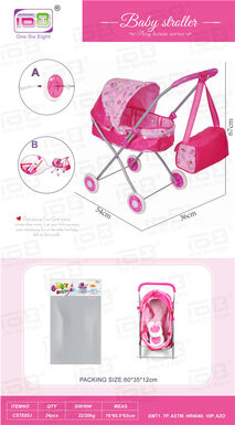 Baby sunshade trolley + handbag (silver iron pipe)EVA wheels
