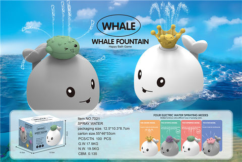 Whale water polo +4 water spray accessories bathing toys