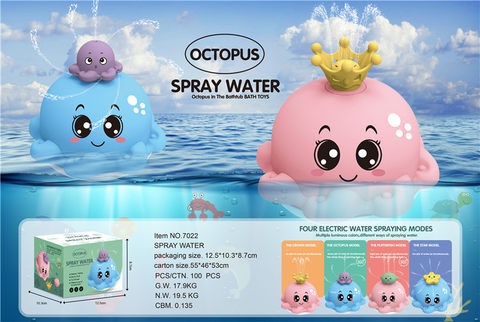 Octopus water polo +4 water spray accessories bathing toys