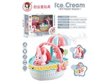 扮家家萌兔雪糕篮（电动万向灯光音乐）过家家玩具