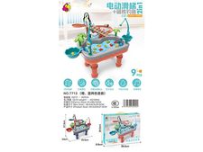 欢乐电动滑梯钓鱼台 电动玩具（橙、蓝2色混装）