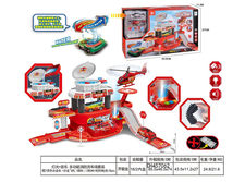 灯光+音乐多功能消防洗车场套装 过家家玩具