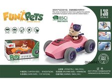 1:36Q版合金卡通猫回力摇摆车带灯光音乐